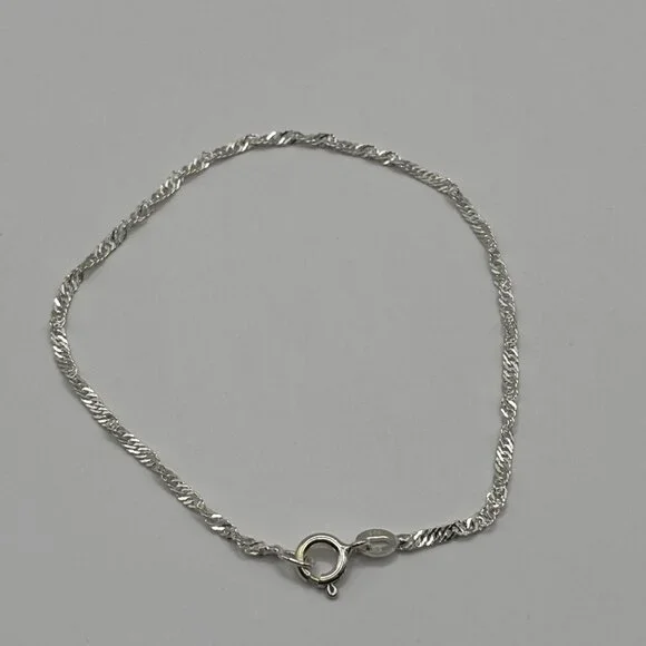 925 Silver Rope Chain Bracelet - Picture 4 of 8